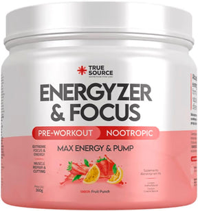 Pré Treino Energyzer e Focus Caffeine Free - 360g - True Source